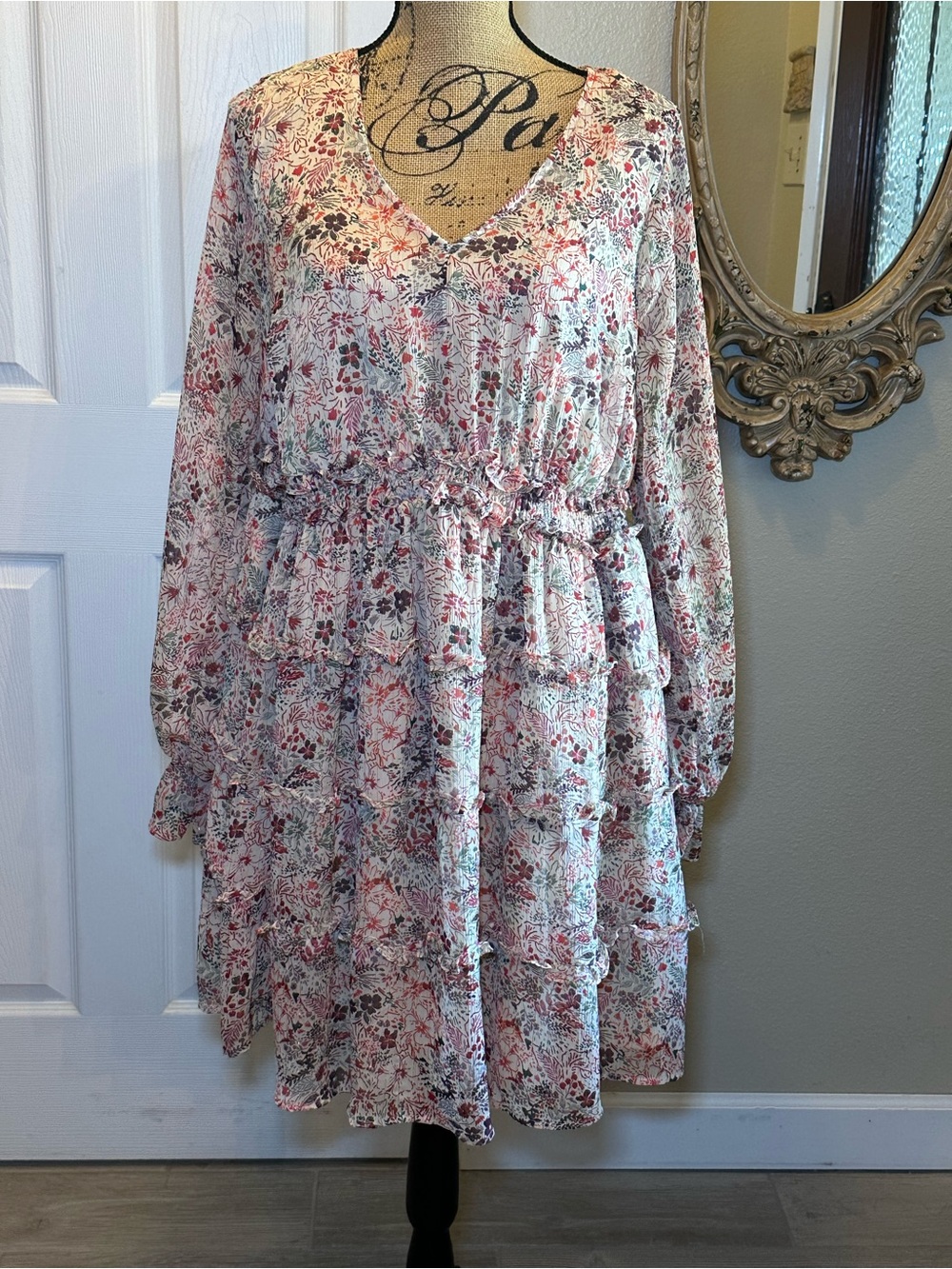 torrid Floral Tiered V‑Neck Mini Dress